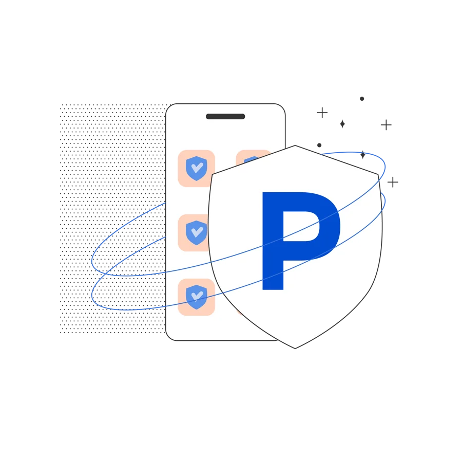 Illustration representing mobile app protection
